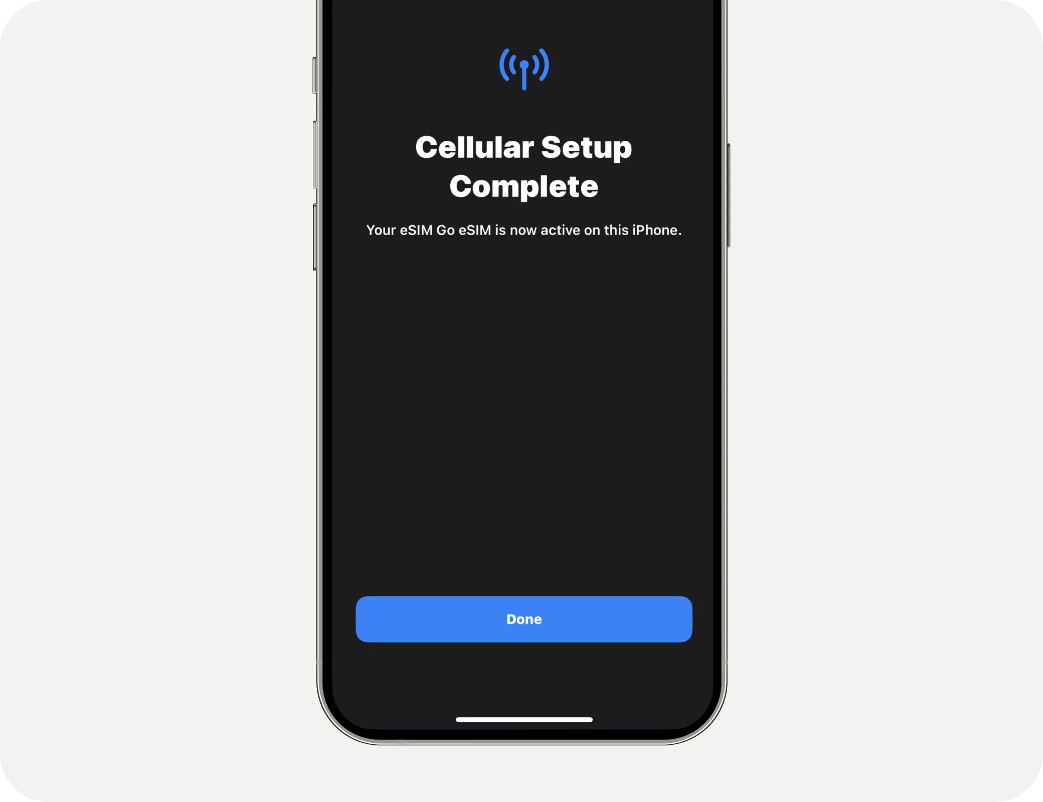 Finaliza la configuración y tu eSIM quedará instalada. - Ilustración de guía paso a paso