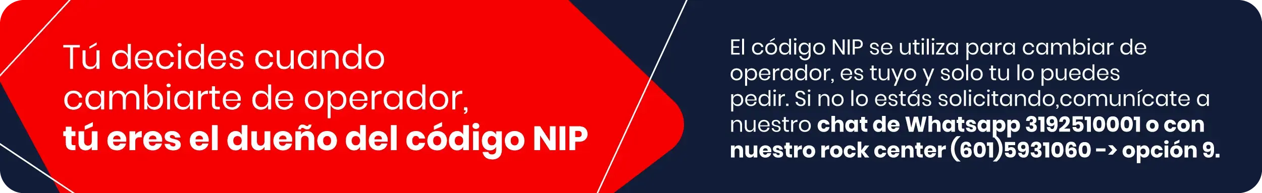 Banner de información regulatoria